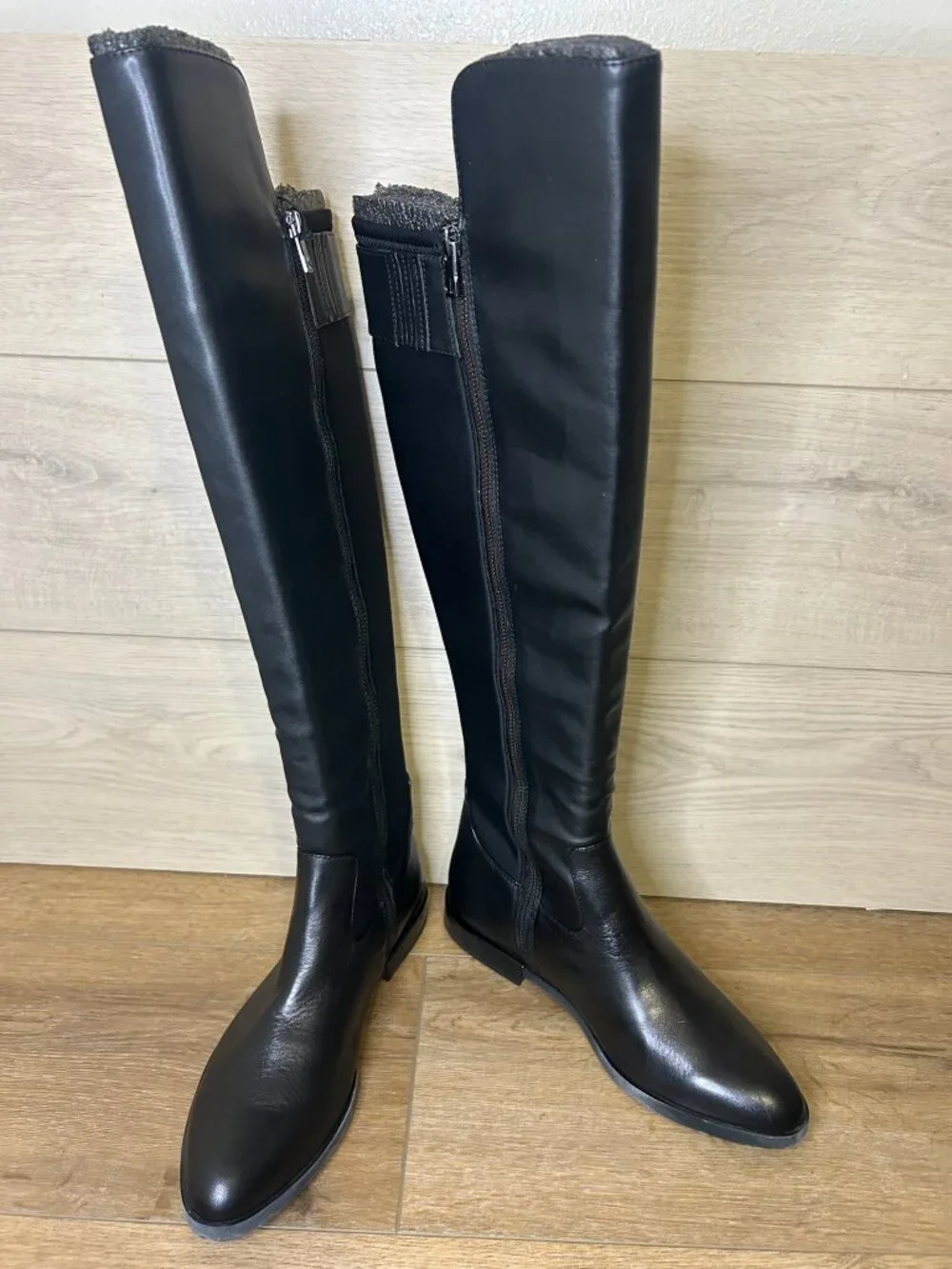 Calvin Klein Priya Cow Silk Neoprene Over The Knee Ridding Boots New 7.5M